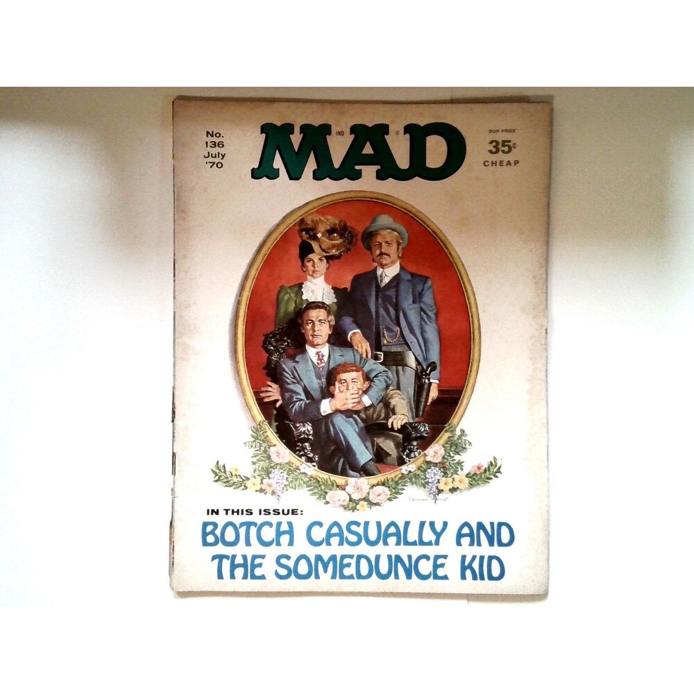 MAD Magazine #136 July 1970 Butch Cassidy Room 222 TV Parody Comic Spoofs